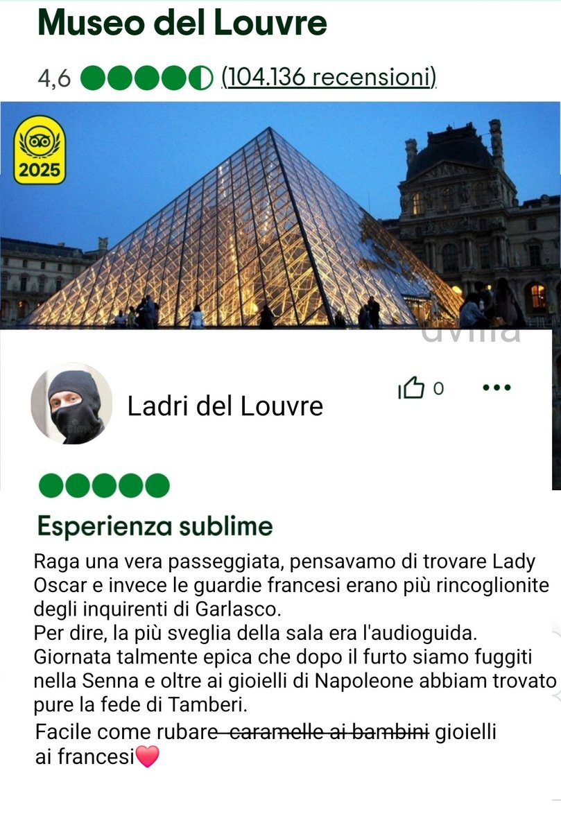 #Louvre I LADRI HAN LASCIATO PURE LA RECENSIONE TRIPADVISOR