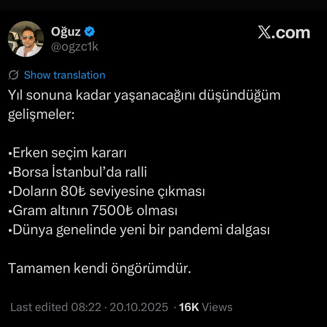 yatirimci_coder's tweet image. Temel matematik bilmeden analiz kasmaya çalışınca durum böyle komik oluyor işte.
Dolar 80 lira ama Altının gramı 7500 lira. Fıkra bu kadar 🤡