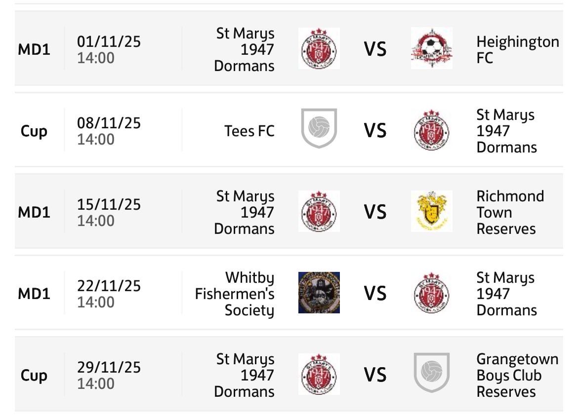 The Saints November fixtures released  with 2 cup games 🏆 and a trip to Whitby this month. 🔴⚫️