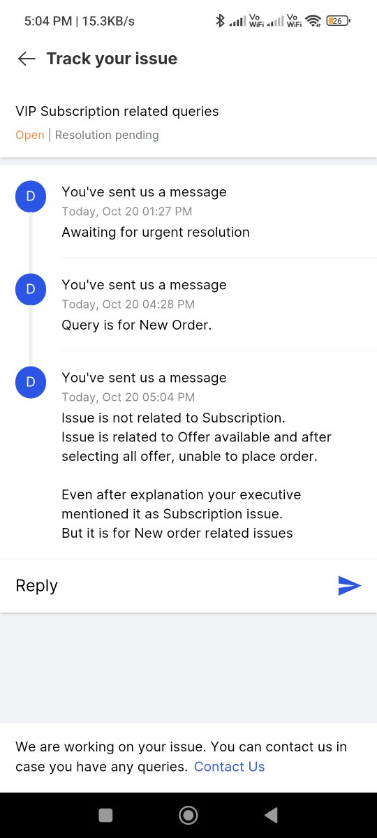 patil_d's tweet photo. @JeffBezos @_Kalyan_K @flipkartsupport @Flipkart @FlipkartStories @timesofindia @TimesNow @htTweets Levl of Customer care.
Issue is related to New order and offer and due to technical glitche unable to proceed further.
But it was mentioned as VIP Subscription issue.
Really surprising https://t.co/FnRE98cdSm