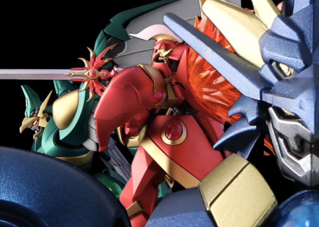 3魔神揃ったのでオープニング画っぽく画像並べてみました

リプ欄にも完成ポスト並べましたので見てください！

#魔法騎士レイアース
#俺たちのMODEROID