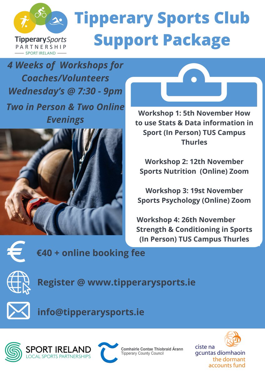 2025 Tipperary Sports Club Support Package Workshops

🔗bit.ly/48gFKEb

<a href="/sportireland/">Sport Ireland</a>  <a href="/TipperaryCoCo/">Tipperary County Council</a>   @PPNTipperary

#BeActiveTipperary #TipperarySports #clubsupport