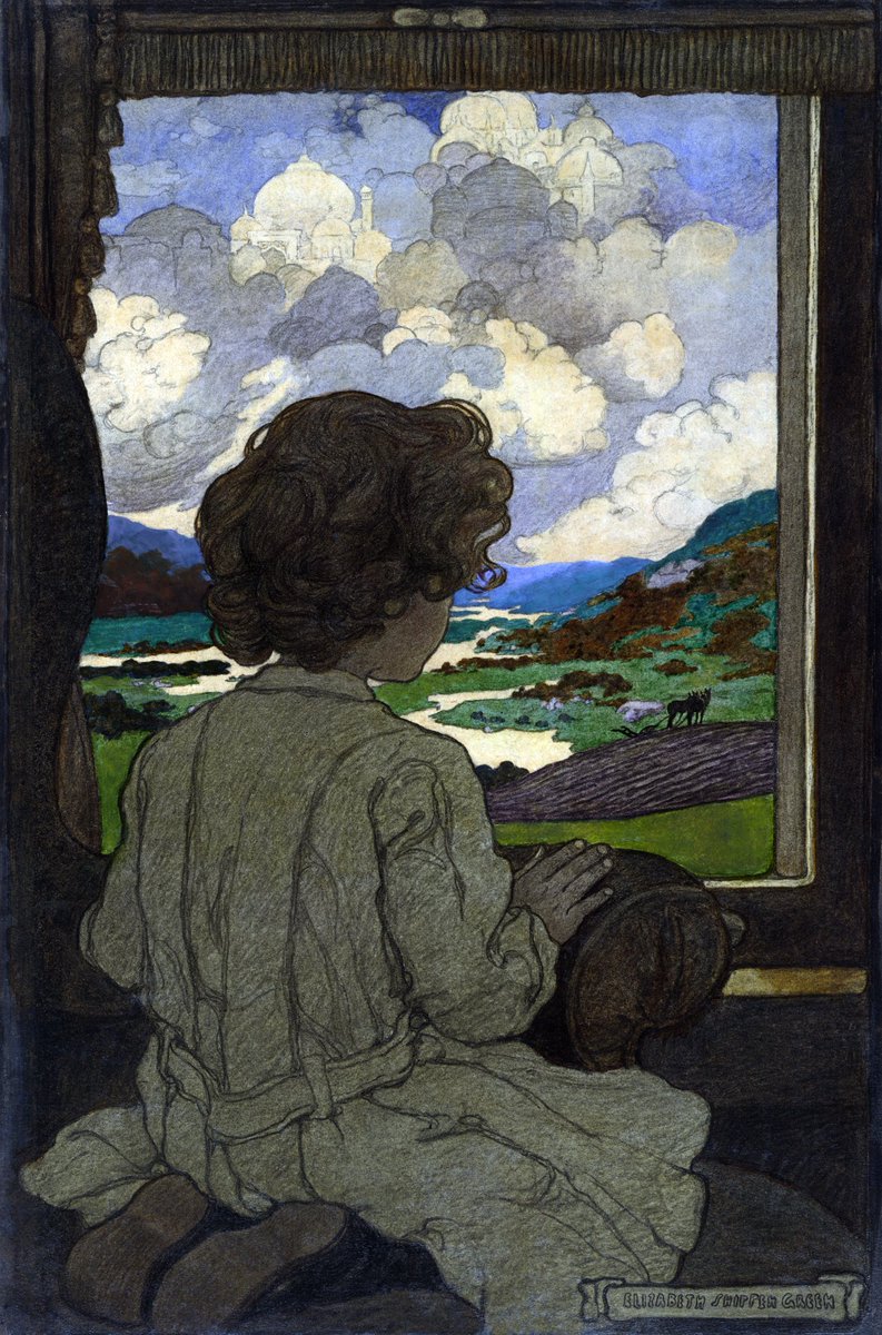 womensart1's tweet image. Elizabeth Shippen Green (1871-1954) US illustrator who illustrated many books and magazine publications #WomensArt