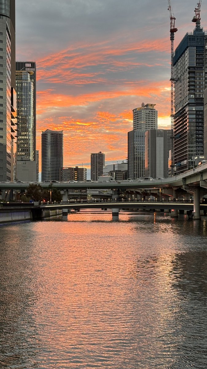 大阪的晚霞
秋天到啦！
#大阪 #秋天