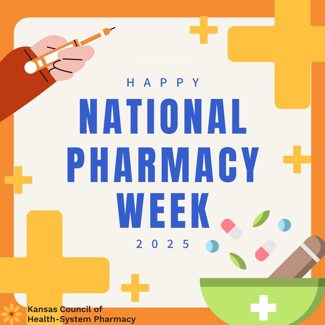 kchponline's tweet image. 💊 Happy Pharmacy Week!

This week, we celebrate the dedication, compassion, and expertise of pharmacy professionals across Kansas and beyond. From improving patient outcomes to advancing medication safety, your impact reaches every corner of healthcare.

#KCHP #PharmacyWeek