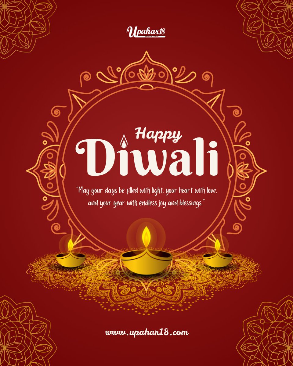 Upahar_18's tweet photo. Happy Diwali ✨

May the light of a million lamps illuminate your path and bring peace, joy, and boundless prosperity to your life. May this festival mark the victory of light over darkness.Warm greetings from the Upahar18

#HappyDiwali #FestivalOfLights #VictoryOfLight #Upahar18 https://t.co/NXFcF7w9pA