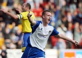 2007 | Andy Jackson scores his 7th goal for St Johnstone in a run of 6 games during a 2-0 defeat of Queen of the South in Perth.