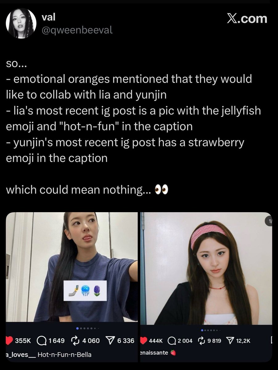 oiioria's tweet image. wait yall… emotional orange x huh yunjin x lia might be coming to life