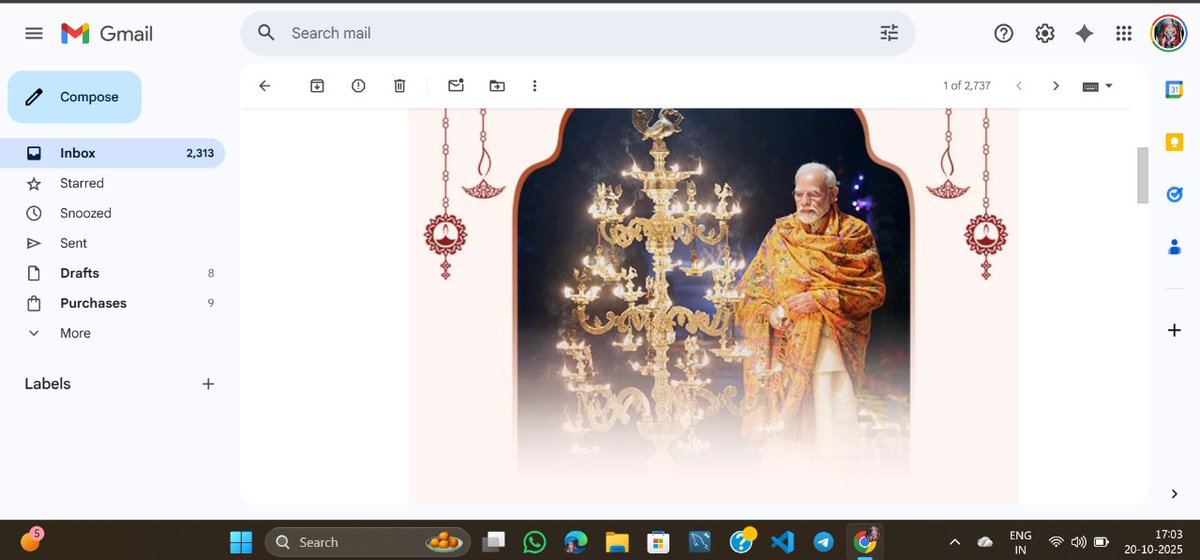 Anwarul23_'s tweet image. PM @narendramodi ji Deepavali message truly touched the heart 💫

“When one lamp lights another, its light doesn&apos;t diminish – it multiplies.”

May we all spread light, positivity, and unity this festive season.

#happydiwali #modiji #lightofindia #Anwarul #Anwarul23_