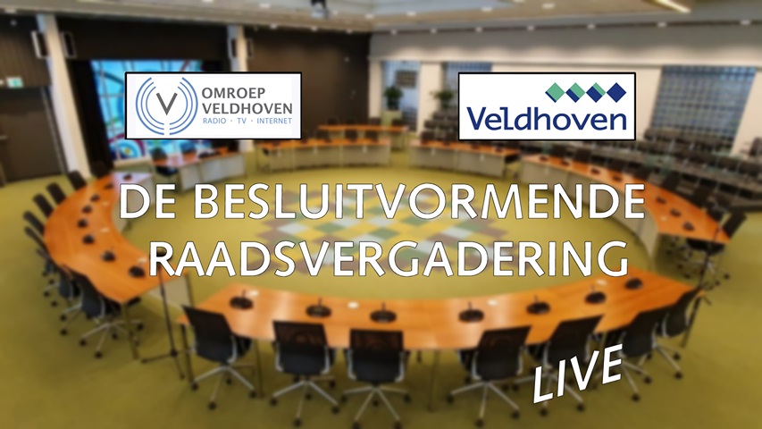 TV Veldhoven: dinsdag 21 oktober om 19:30u houdt Gemeente Veldhoven een besluitvormende raadsvergadering die live te volgen is via Omroep Veldhoven TV. Thema's o.a. haalbaarheid ontwikkeling Citycentrum, mobiliteitsprogramma Veldhoven 2040,  bovenregionale samenwerking MRE