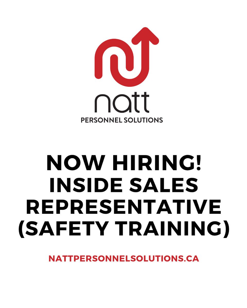 Hiring: Inside Sales Representative (Safety Training)

In this role, you’ll be the key point of contact for our safety training division. You’ll manage client inquiries, coordinate training sessions, and ensure a smooth experience from start to finish. 
nattpersonnelsolutions.ca/job/inside-sal…