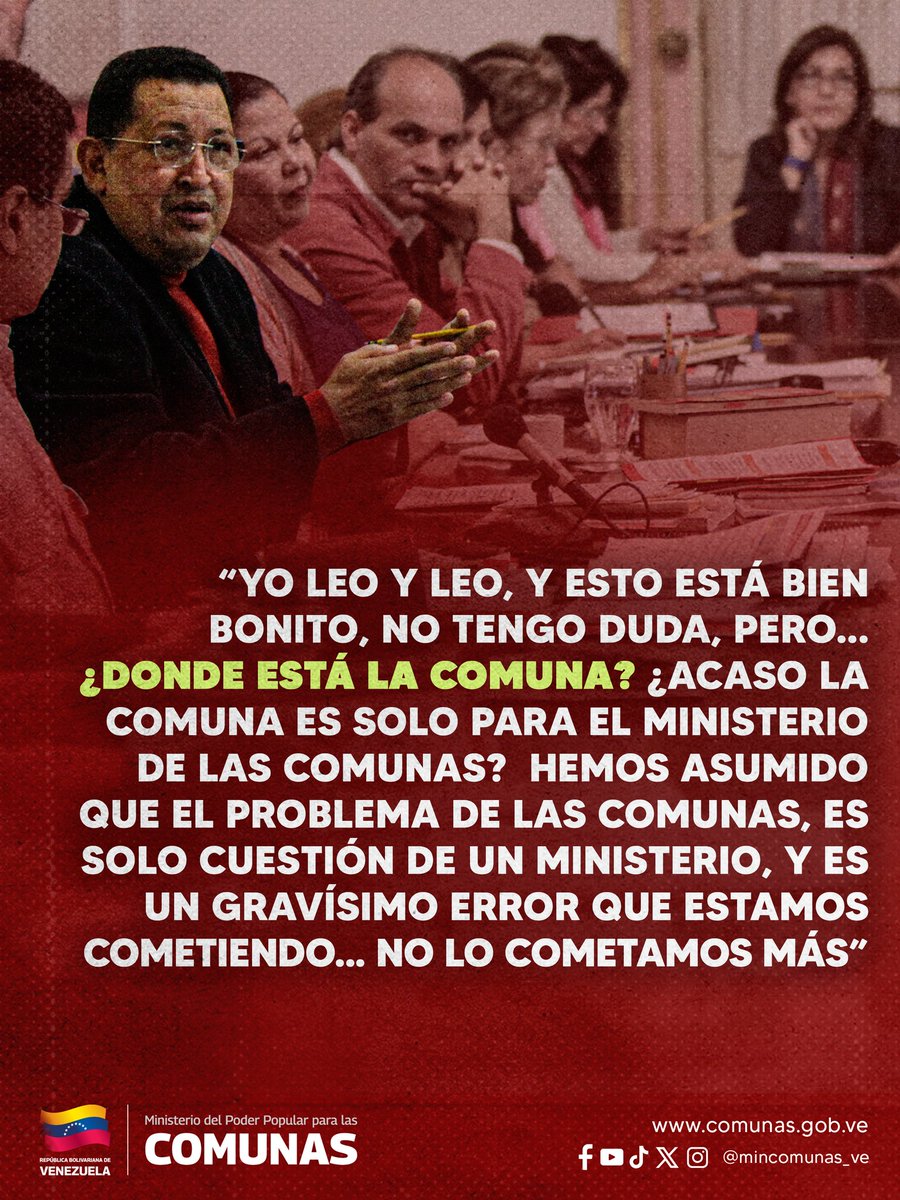 #20Oct de 2012: El día que el Comandante Hugo Chávez lanzó el Golpe de Timón. Un llamado crucial a la autocrítica y la rectificación profunda. Su mensaje: la Revolución no es solo obras, es la transformación total del modelo desde el territorio. 🇻🇪

#GolpeDeTimón #ChávezVive