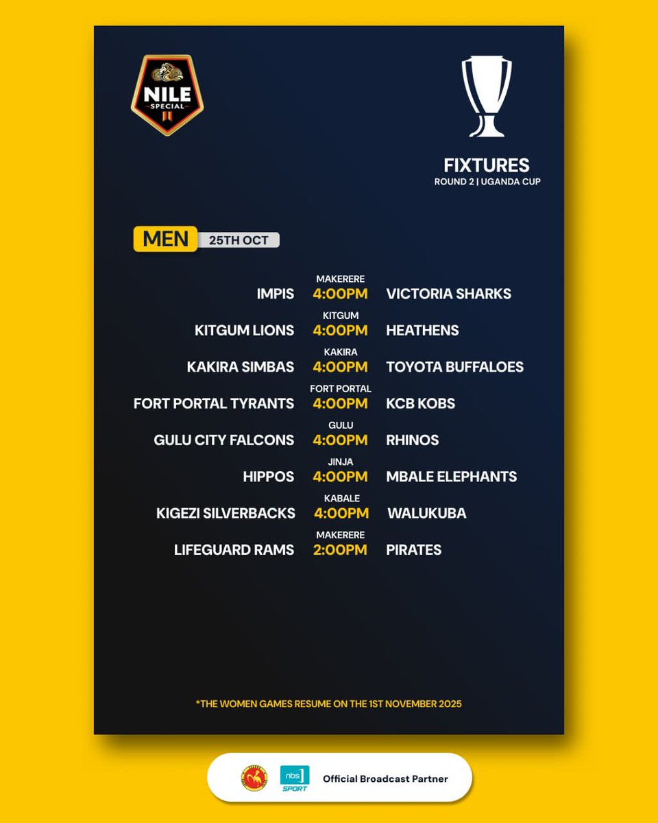 Our next game, we're hosting the <a href="/BuffaloesRFC/">Buffaloes Rugby Club</a> at home in Kakira 
Come in large numbers, our simbas... Let's win this and secure a place in the UGANDA CUP