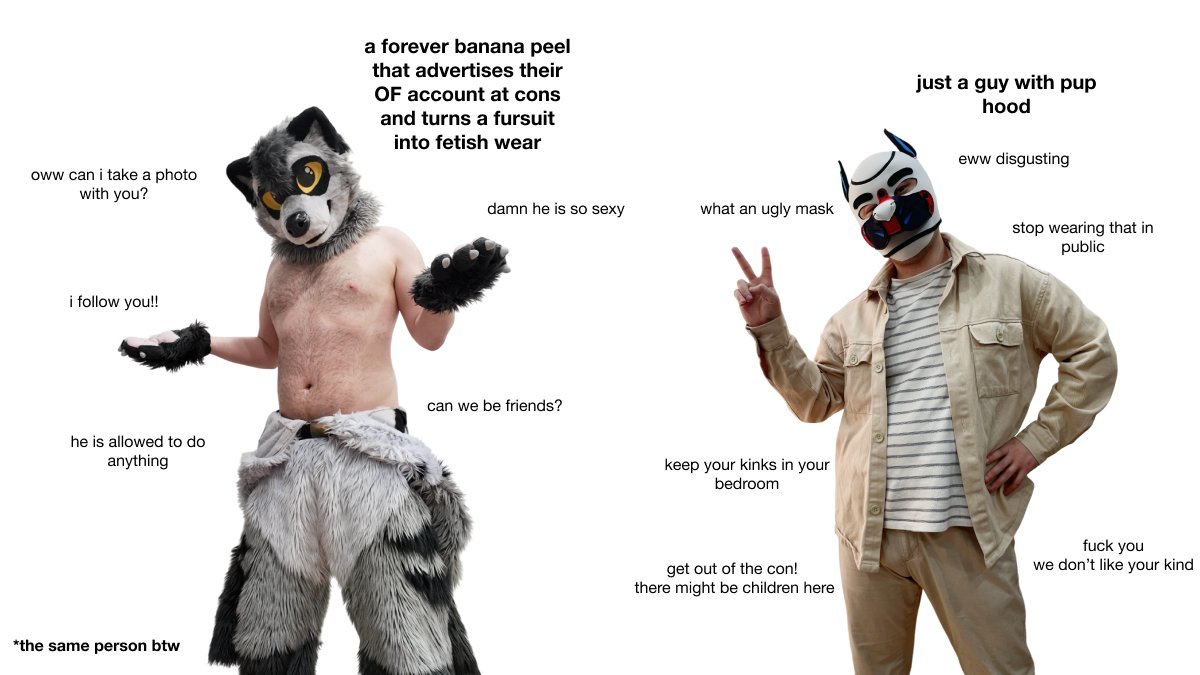 Stop spreading hate. In my understanding, the furry community is a place for all kinds of people with different interests. 

You can be a furry without a fursuit or with a pup hood. The most important thing is that in this community you won’t face judgment for what you’re into.