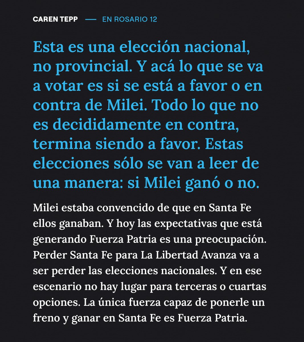 Les comparto esta entrevista que me hicieron para el <a href="/DiarioRosario12/">Rosario/12</a> donde conversamos sobre lo que se juega en las elecciones del 26 de octubre 👇🏼

🔗 pagina12.com.ar/866880-puede-h…