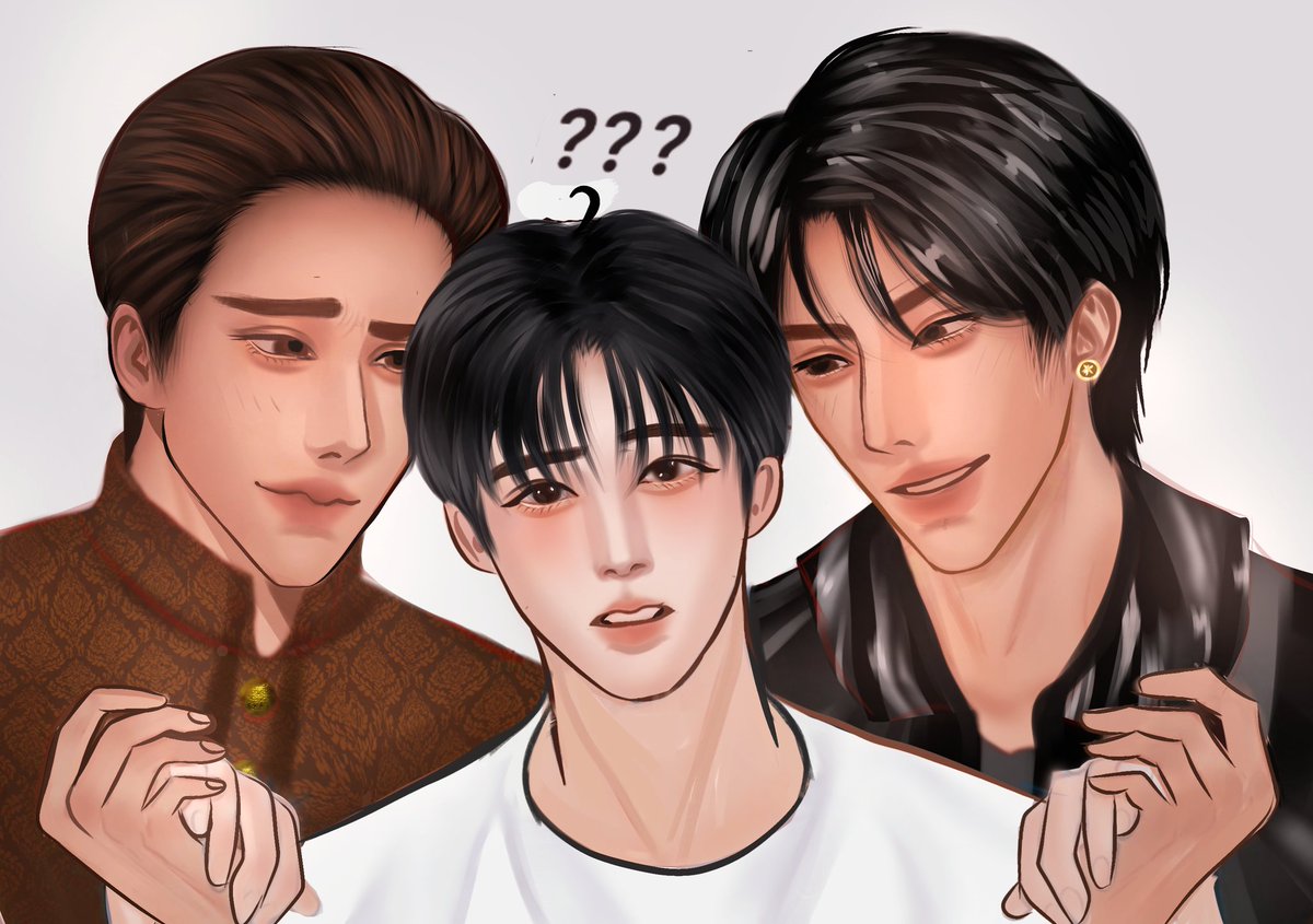 Netjjrcp_love's tweet photo. LOVE UPON A TIME X KHEMJIRA FAN ART 

When Kachen flirts with everyone — to the point where he even flirts with Nakhun in another universe.😭

P-phop VS Kachen

#LoveUponATimeSeries
 #ภพเธอTheSeries 
#KhemjiraTheSeries
#netjj #netsiraphop https://t.co/7XnFiYcITG