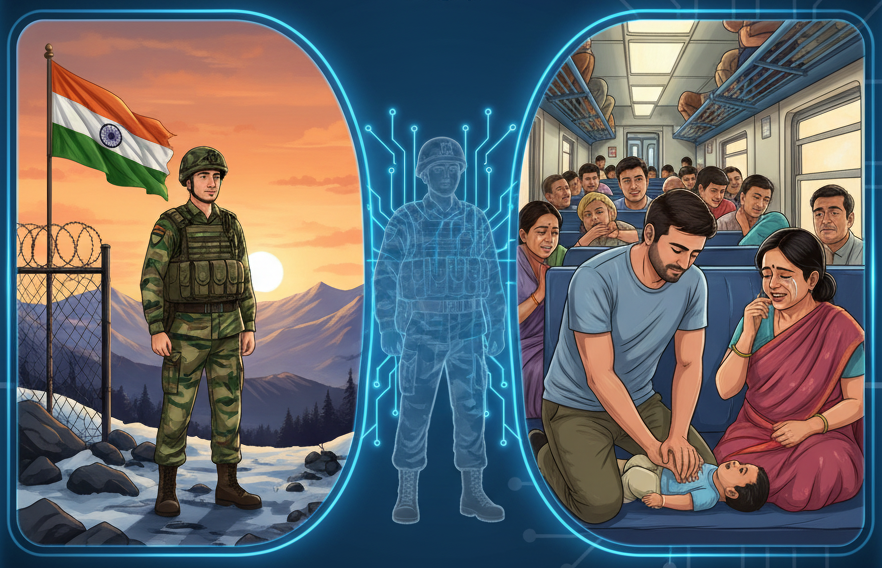 <a href="/ocjain4/">Ocean Jain</a> सिपाही सीमा पर हो या रेलवे डिब्बे में, उसका कर्तव्य कभी खत्म नहीं होता। यह सिर्फ़ ट्रेनिंग नहीं, यह चरित्र है। सिपाही सुनील को सलाम! आपने साबित किया कि वर्दी सिर्फ़ कपड़े नहीं, संयम और जीवन रक्षा का प्रतीक है। जय हिंद!