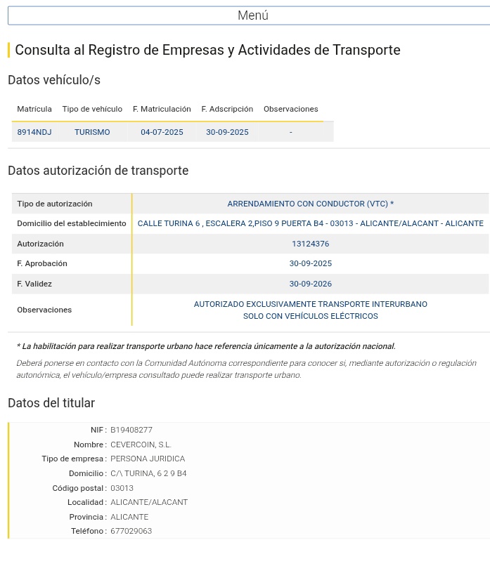#BuenosDías #FelizLunes  está #VtcNoEsTaxi pueden comprobar que está haciendo un servicio interurbano o es otro de los que trabaja #jodidamenteilegal