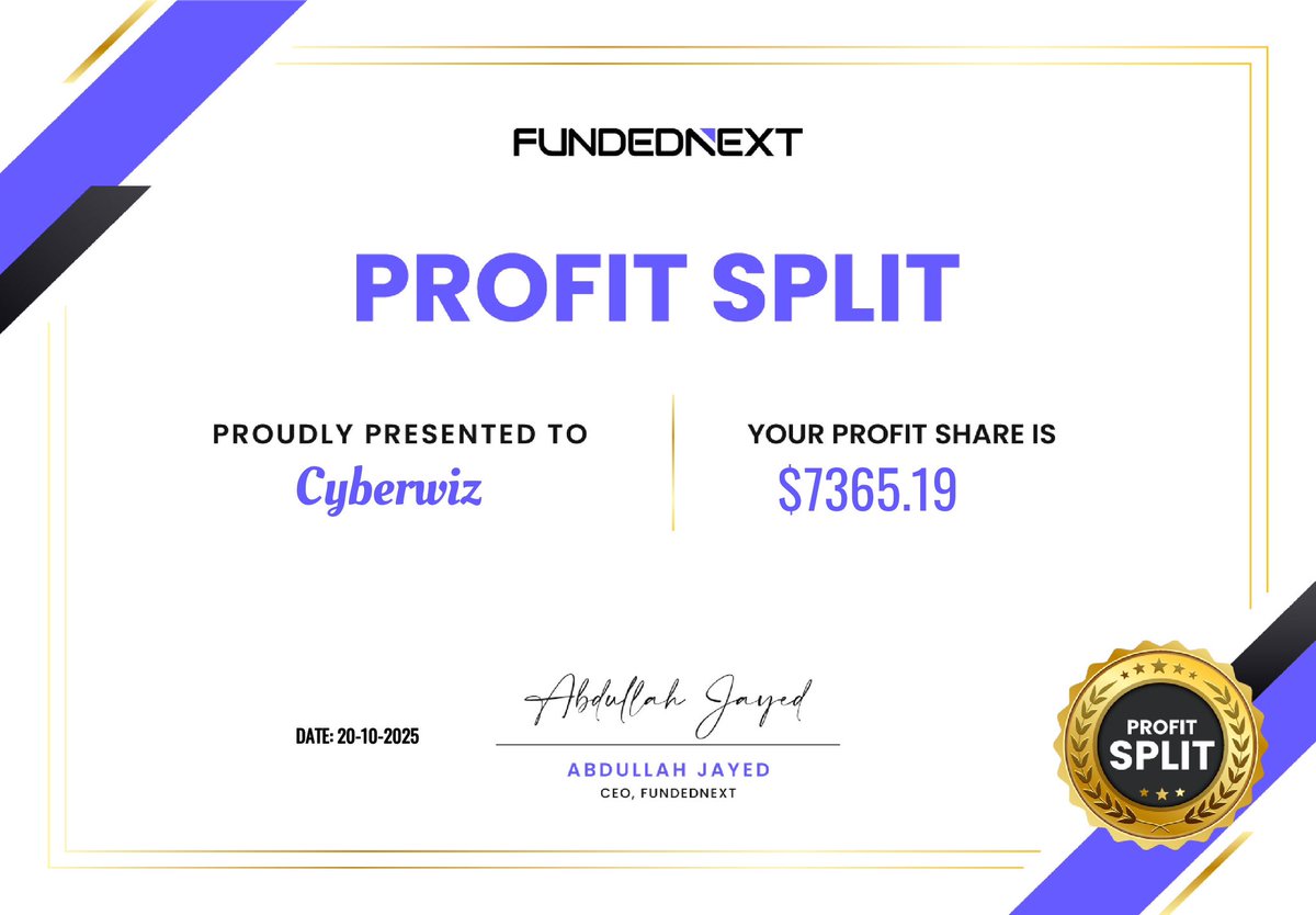 Tigerpips_'s tweet image. Another smooth $7,365 payout from @FundedNext 💰

Big thanks to the team for keeping it transparent and rewarding consistency 🙌

Giving out $5k Account to one trader 🎁

🔁 Retweet + follow

Stay disciplined. The results always show up 💪
#FundedNext #ForexTrader #xauusd