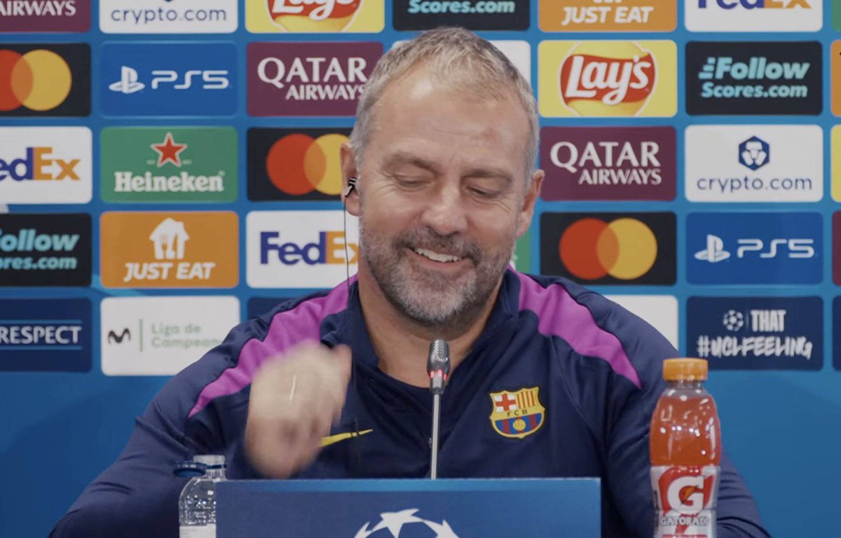 🚨🎙️| Hansi Flick: “Refereeing in La Liga? I’ve been here for sixteen months, you (journalists) have been here much longer. I prefer not to talk about it (laughs).” #fcblive 😅
