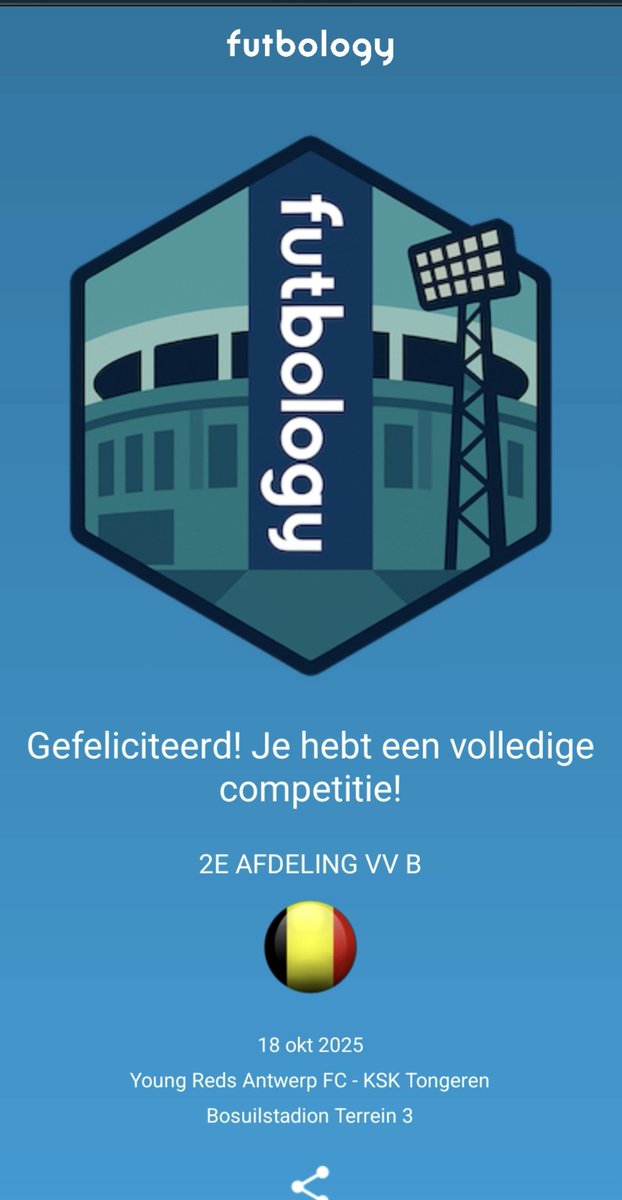 🗓️  18/10/2025
🕰  18:30
⚽️  Young Reds Antwerp FC - KSK Tongeren 1-1
📍  Antwerpen 
🏟  Bosuilstadion Terrein 3
🎟️  €0
🏆  Tweede Klasse Amateurs VV B