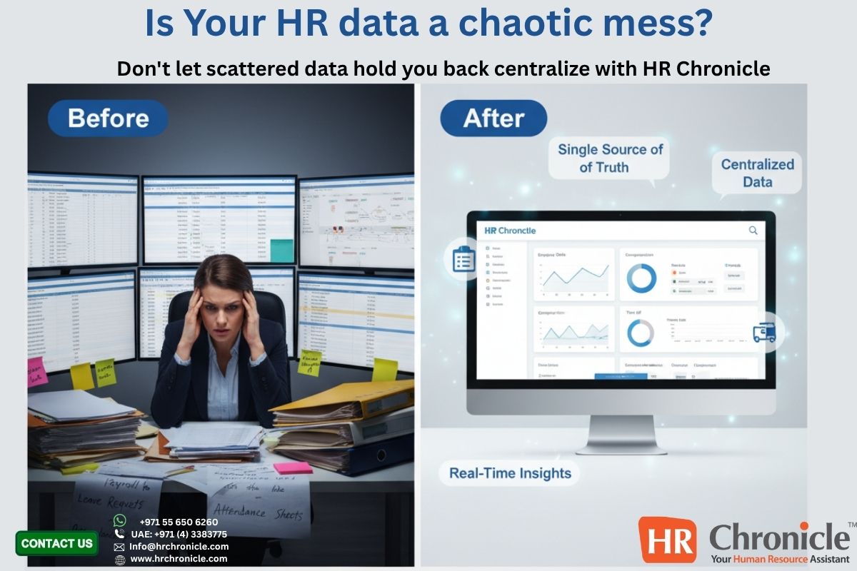 hrchronicle's tweet image. Is your HR data siloed? 📊 Get a single, centralized platform for all your HR & payroll info. #DataSilos #HRData #HRChronicle #CentralizedHR