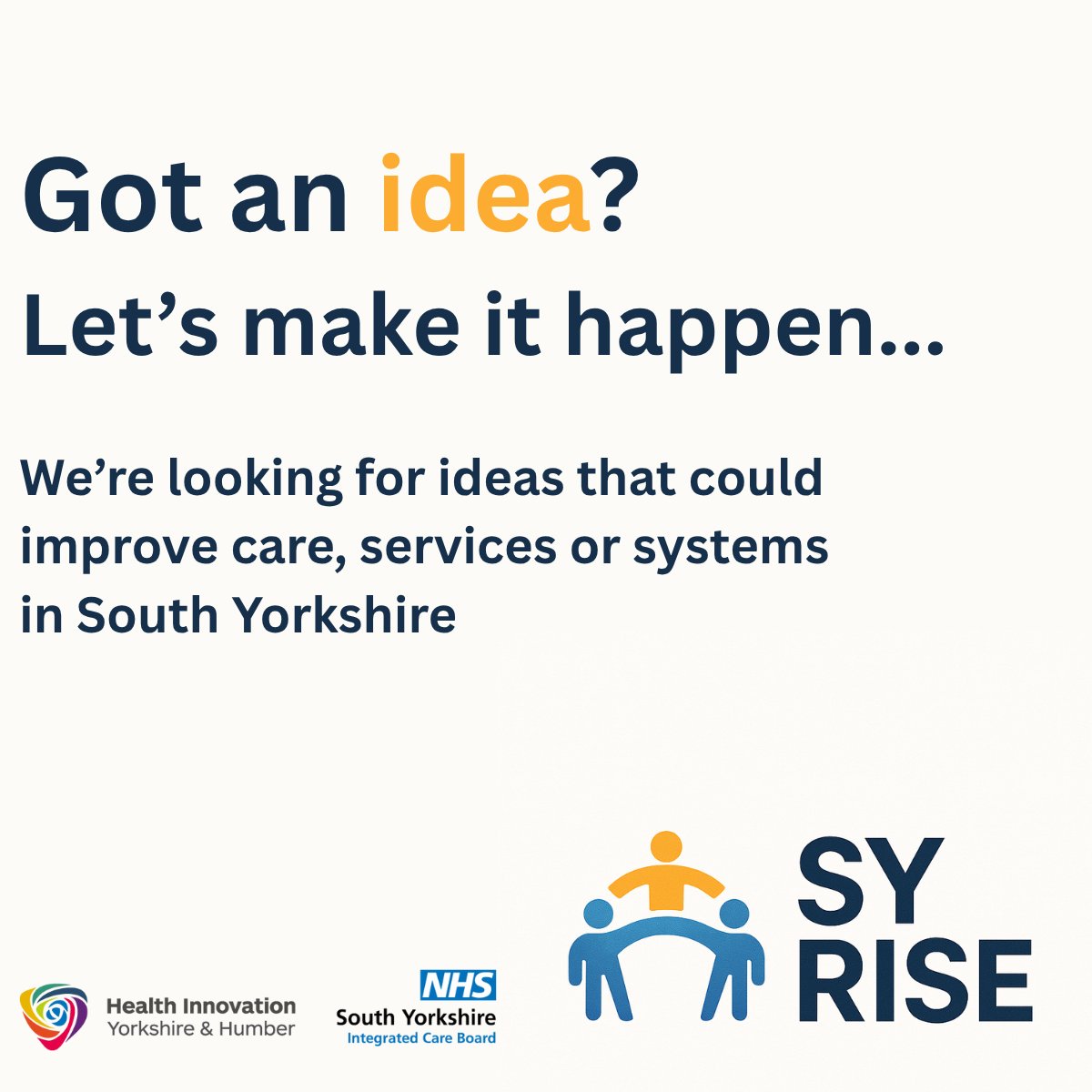 Got an idea on how you could improve care, services and systems in South Yorkshire? We want to hear your creative and curious plans as part of our new programme, SY Rise. Find out more ➡️ bit.ly/46KTRz3