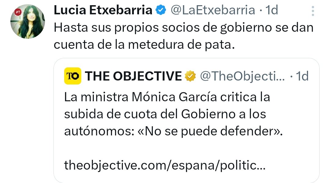_MariaArnedo's tweet image. La señora @LaEtxebarria citando y postesndo (o sea, dando visibilidad) a un pseudomedio como #TheObjective... vivir para ver. Esto será la posverdad.
