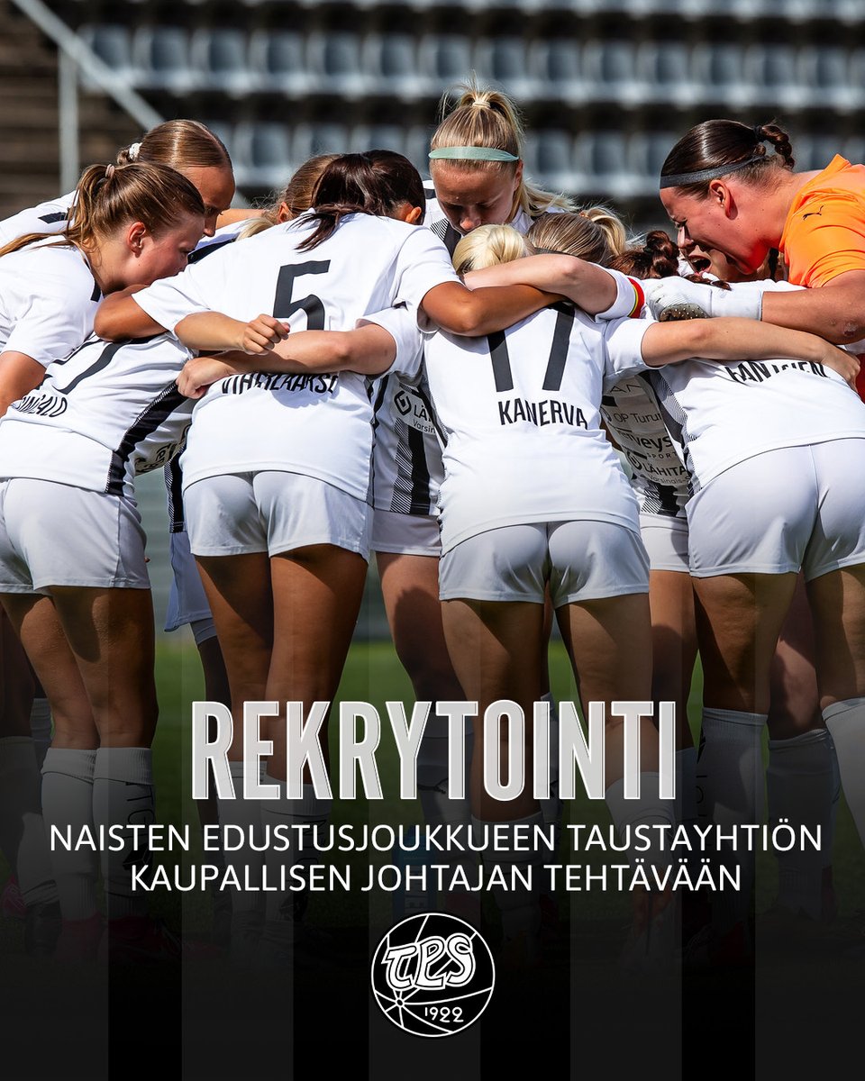 📢 REKRY: KAUPALLINEN JOHTAJA

👋 Tule rakentamaan TPS Jalkapallon naisten edustusjoukkueen kaupallista menestystä. Haemme Yhdenvertainen Oy:n johtoon kaupallista johtajaa.

➡️ Lue lisää ja hae: fc.tps.fi/uutiset/tps-ja…

📸 Teemu Saarinen
#FCTPS #Turku #jalkapallo #rekry