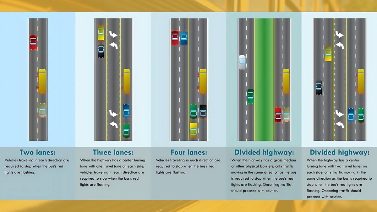 National School Bus Safety Week is Oct 20–24!

Louisiana Drivers — Safety Starts with You.

All drivers must stop for school buses when red lights flash and the stop arm is extended—no matter which direction you’re traveling. Stop at least 30 ft away until the bus moves again.