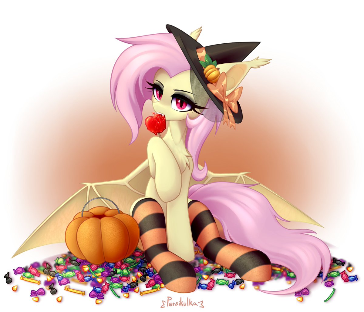 Flutterbat and Caramel Apple 
comm for Fuka 🍎