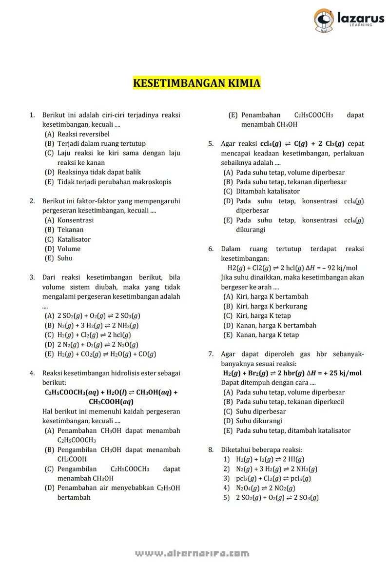 kodokpinkiii's tweet photo. 🍿LATIHAN SOAL TKA 2026
H - 14
📑KESETIMBANGAN KIMIA
📌Chanel belajar join disini
https://t.co/qvzOgMCU9A
rt/like are really appreciated🔥
#studyclub (jejak)
#studytwt #ambisverse #utbk
#snbt2026 #tka https://t.co/PuFlMMTaF7