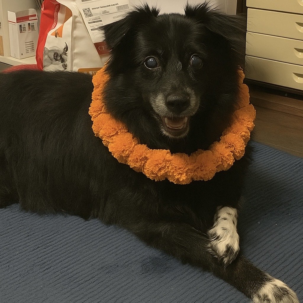 ククルティハールおめでとう！

ChatGPTでプー子にマリーゴールドの花輪をかけたよ！
長生きしてね！

#乙幡プー子