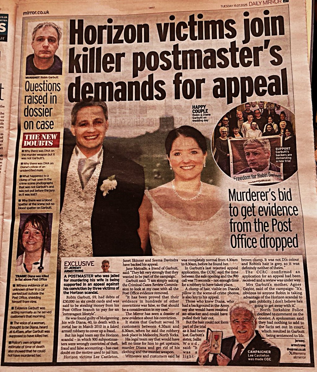 AccusedOrg's tweet image. &apos;We continue to review cases from other sub-postmasters who were convicted of offences before and following the introduction of Horizon&apos;

@ccrcupdate refer Patricia Owen, deceased

But will the case of Robin Garbutt pass @VeraBaird&apos;s desk?

@hanksoff03 @EmpowerInnocent