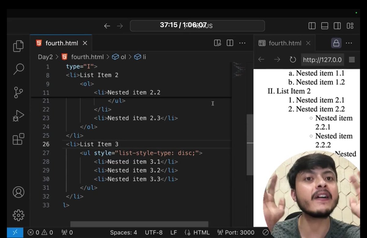 Himansh06588360's tweet image. Session 1-
🚀Web dev
Explored Basics of Html ,learnt about Various tags like anchor tag,paragraph tag, lists.
Thanks to @rohit_negi9 for the great explanation 🙌
#webdevelopercourse