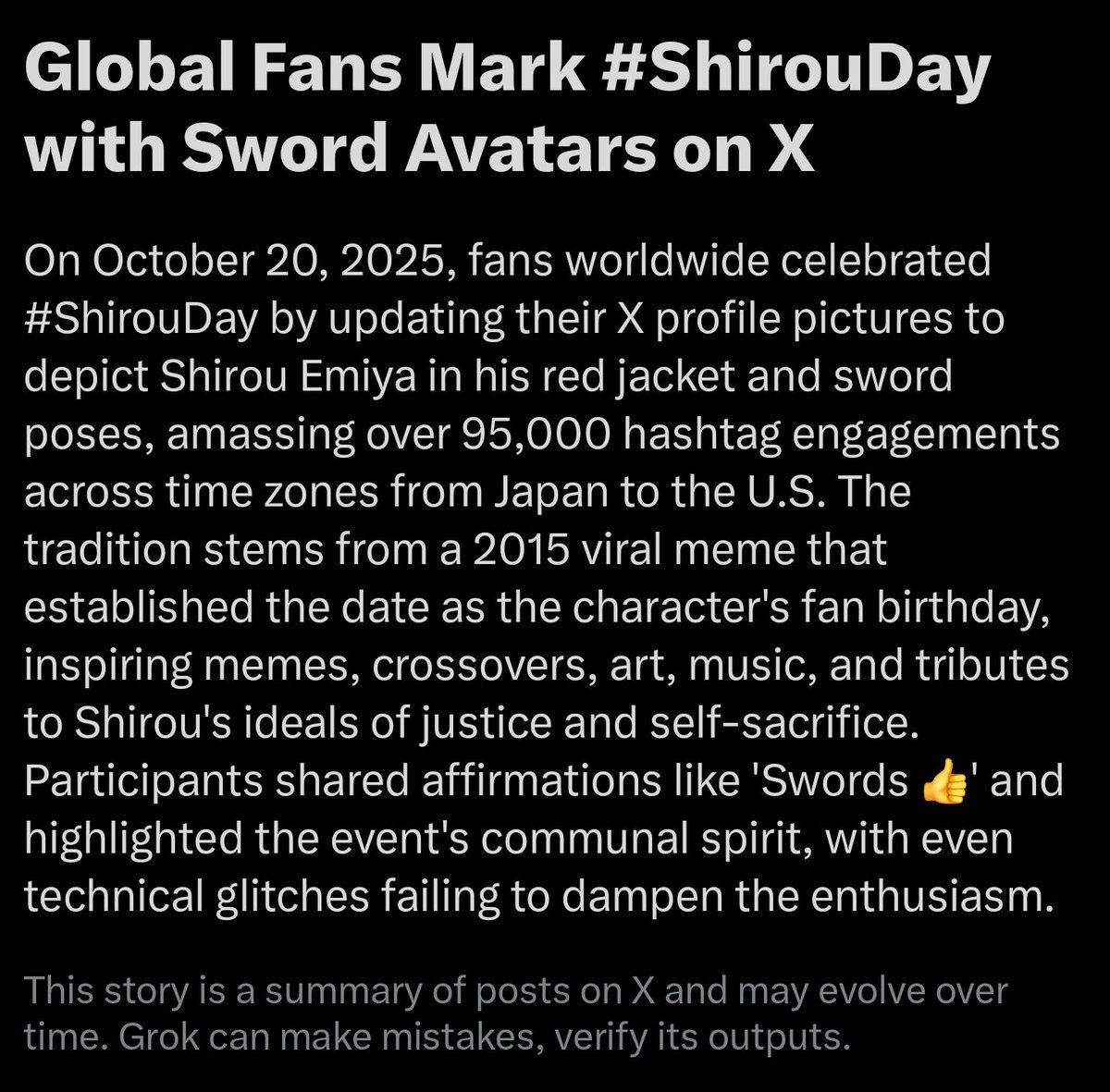 #ShirouDay is trending on Twitter