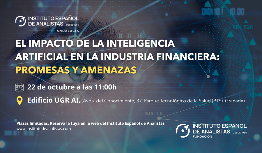 Este miércoles acogemos la jornada “El impacto de la Inteligencia Artificial en la industria financiera: promesas y amenazas”, organizada por el Instituto Español de Analistas.

📍 Edificio UGR AI 
📅 22 de octubre a las 11:00h

Más información institutodeanalistas.com/el-impacto-de-…