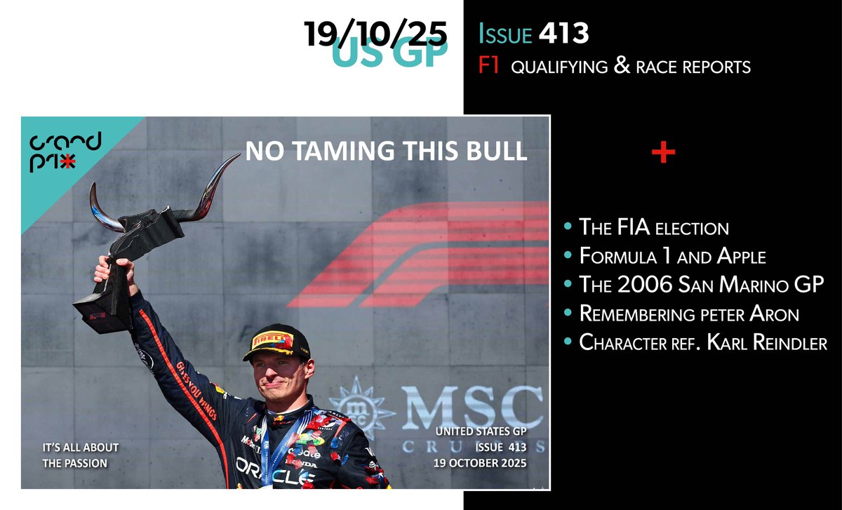 The #F1 #USGP  Issue 4⃣1⃣3⃣  is available
