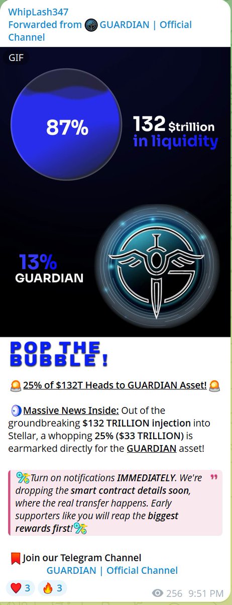 taxfreecanada1's tweet image. #projectguardian t.me/Whiplash347/35…
🚨25% of $132T Heads to GUARDIAN Asset!🚨

🔜Massive News Inside: Out of the groundbreaking $132 TRILLION injection into Stellar, a whopping 25% ($33 TRILLION) is earmarked directly for the GUARDIAN asset!