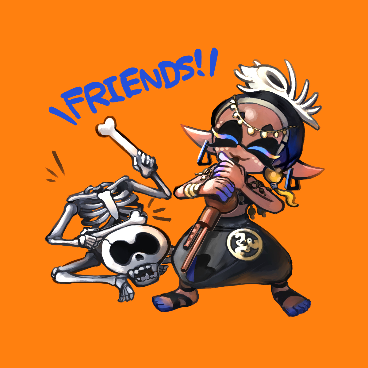 ガイコツと友達！
#Splatoon3 #SplatoonArt