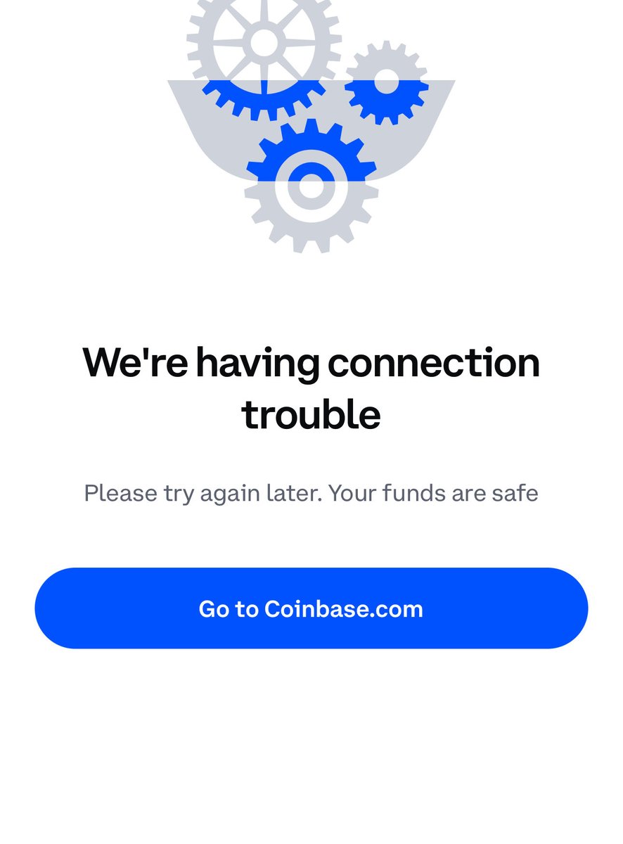 SavageJovan's tweet photo. This means time for a new wallet. Coinbase Down! 
Something is happening in the market right now. https://t.co/gijNy3NnT4