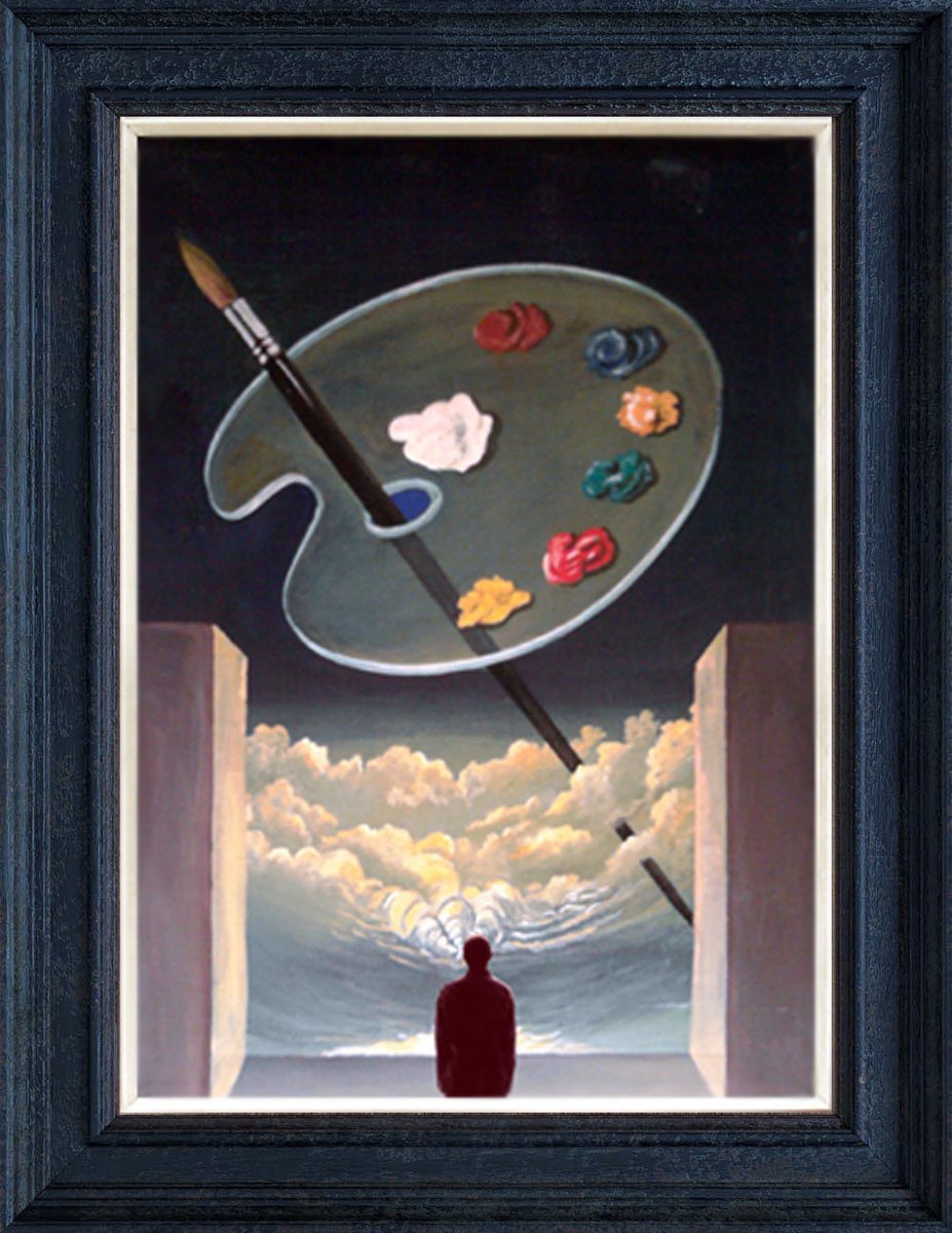 ChehadeAssaad's tweet image. All times are compatible with sadness; all times are compatible with joy. It&apos;s a matter of choice.

-Appearance of the glass palette, 2007. Gouache on canvas.