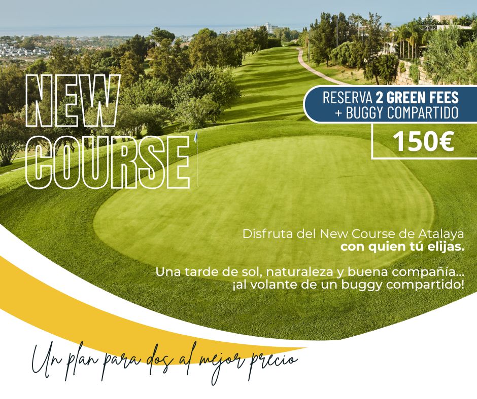 AtalayaGolf's tweet image. ⚡️ New Course special offer: book 2 Green Fees + shared buggy at a reduced rate. Only €150 - You save 10%! 
⚡️ Oferta New Course hoy: reserva 2 Green Fees + buggy compartido a tarifa reducida. ¡Sólo por 150€ - Te ahorras un 10%!
#NewCourse #OfertaGolf #AtalayaGolf #TeeTimeDeal
