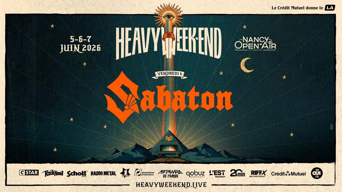 GDP's tweet image. .@sabaton ouvre le bal du @HeavyWD 2026 ! 🤘
Les légendes suédoises du power metal vous donnent rendez-vous le vendredi 5 juin à Nancy pour un concert tout feu tout flamme.
Production scénique spectaculaire, riffs de guerre et légion de fans au garde-à-vous : un moment historique