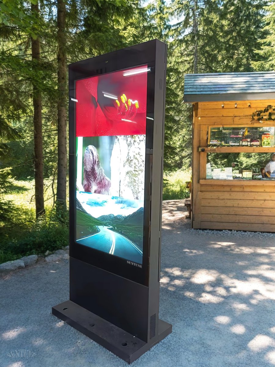 suntunesignage's tweet image. 🌳 Parks and recreation centers are improving visitor engagement with solar-powered outdoor LCDs displaying trail maps, weather info, and events. #EcoTech #OutdoorDisplays #SolarTech