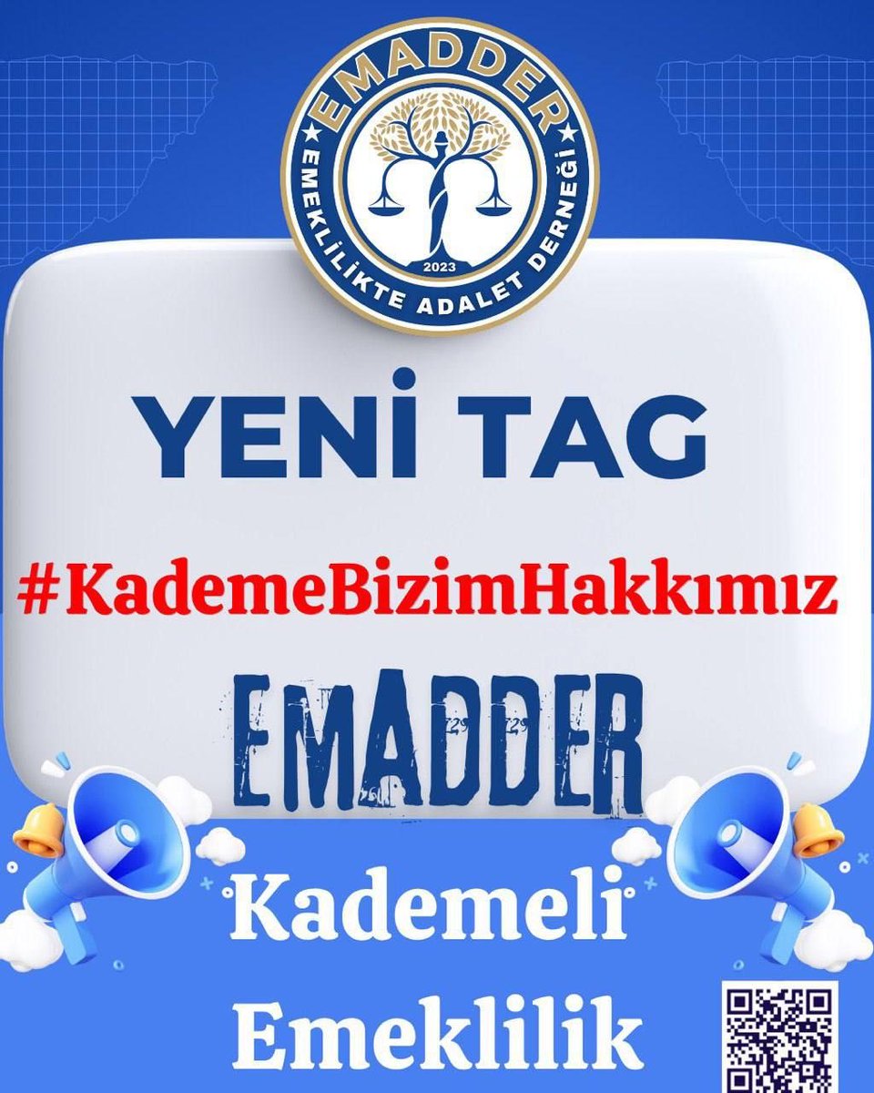 ‼️📣 YENİ TAG 📣‼️
👇👇👇👇👇👇
#KademeBizimHakkımız

Adaletin yolu bellidir: Emeğe saygı, hakka teslimiyet, KADEME!
Kademe; sosyal barışı yeniden kuran, eşitliği tesis eden ve yıllardır ötelenen hakkı geri veren tek çözümdür.

Bu haksızlığa sessiz kalmak, adaletsizliğe ortak