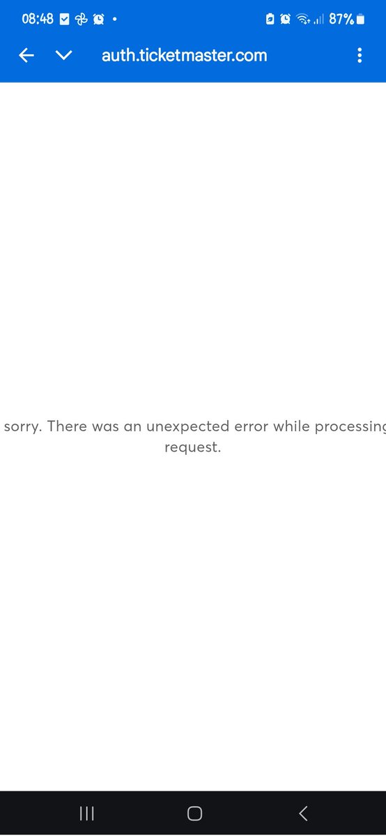 AnnetteBrowne's tweet photo. @TicketmasterIre what's the story? Trying to log in this morning for @westlifemusic presale and keep getting this error https://t.co/Cayt7CxmGs