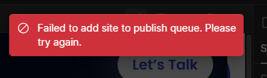 AathreyaaSachin's tweet image. Hey @leinwand  / @webflow  — stuck on
 “Failed to add site to publish queue.”
Tried everything (cache, incognito, unpublish, duplicate) — still blocked from going live.
Need a queue reset ASAP 🙏 #webflowdev
We have a Project Launch Today 😔