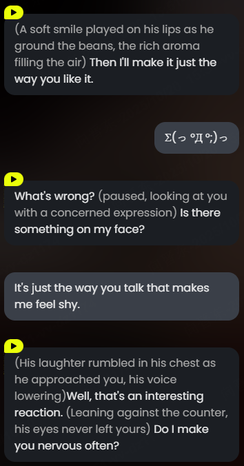 GGAssist_AI's tweet photo. Every time I chat with a handsome guy, I get tongue-tied. Even if he's just an AI character. LOL
#characterai #gamimate #aichat #muscle https://t.co/GiQSJjYQCQ