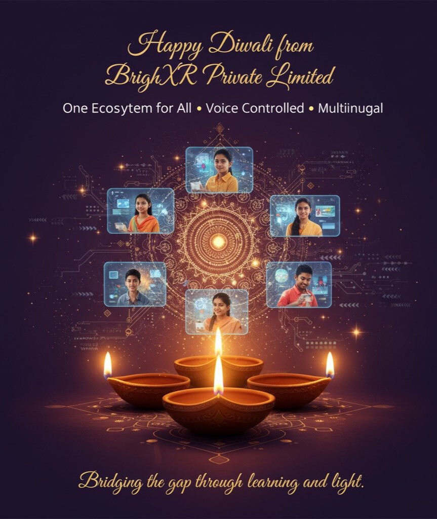 Brightxr_global's tweet photo. Illuminate your world with brightXR this Diwali! Wishing you a sparkling Diwali filled with joy, prosperity, and innovation.Happy Diwali! #DiwaliVibes #brightXR #Innovation #Success #Diwali2025 #Diwaligreetings #Diwalifestivities #Diwaliwithbrightxr #growth #Exploreandlearn https://t.co/Haexi7sWAW